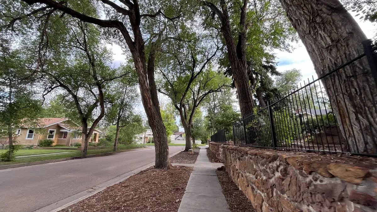 Streetview from the Patty Jewett neighborhood in Colorado Springs (Franklin Street) in the summer of 2024.