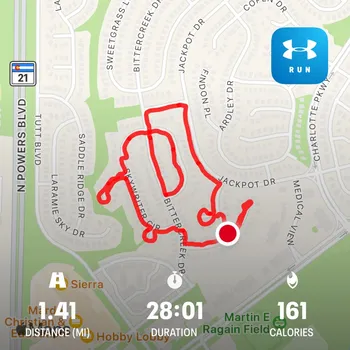 A map recording of a walk in the Stetson Hills area of Colorado Springs.