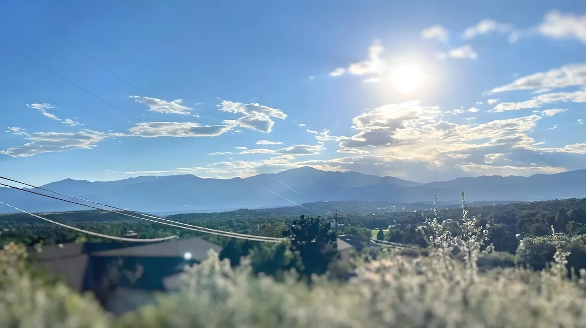 The view of Pikes Peak from Park Vista Rd on 9-2-2024.